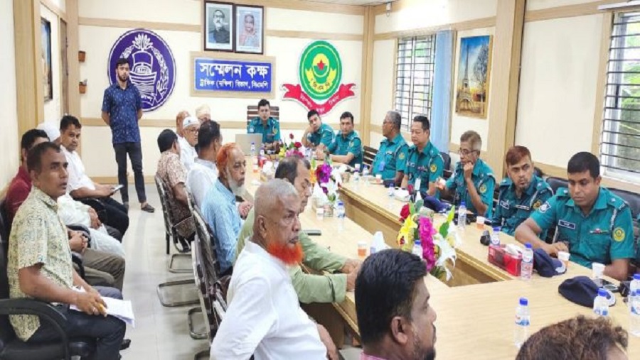 যানজট,নির্দেশনা, ট্রাফিক পুলিশ